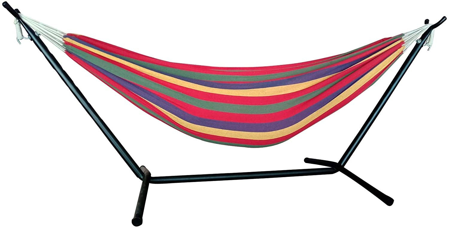 Regatta Stripe Two Person Hammock With Stand-0