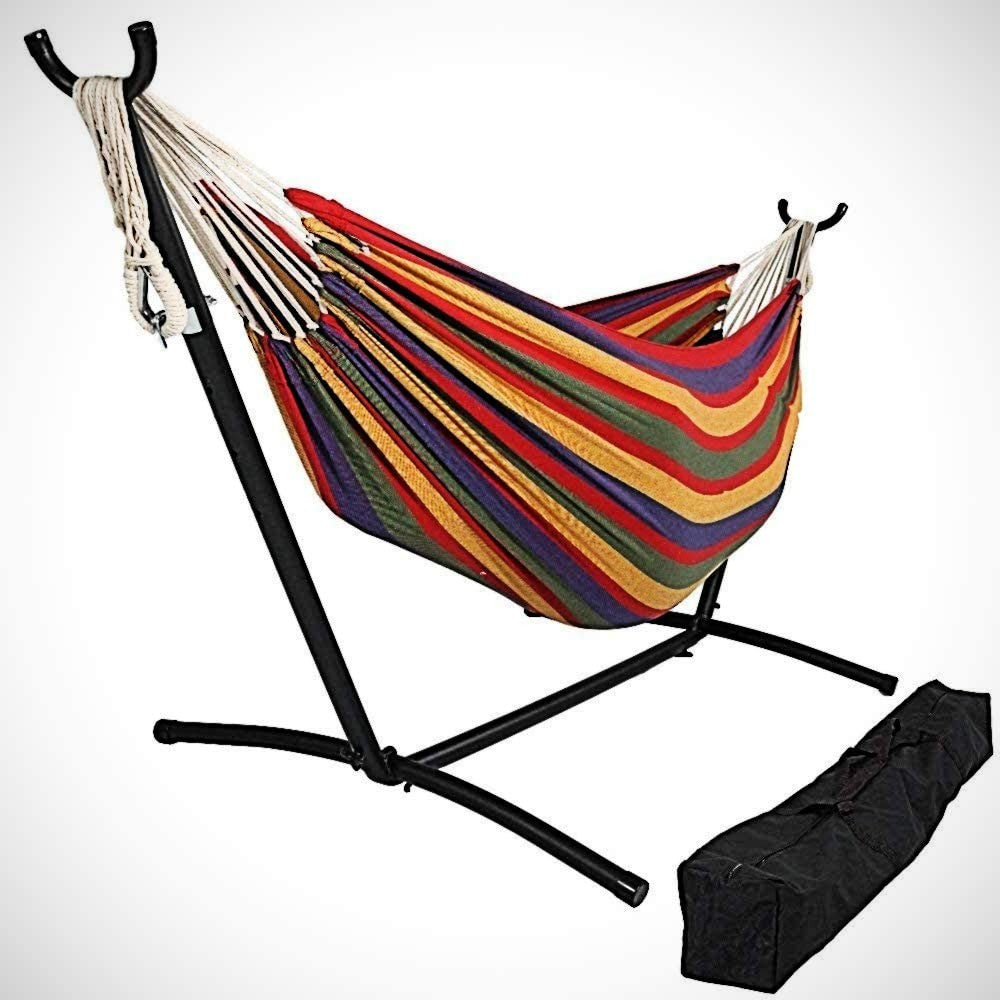 Regatta Stripe Two Person Hammock With Stand-2