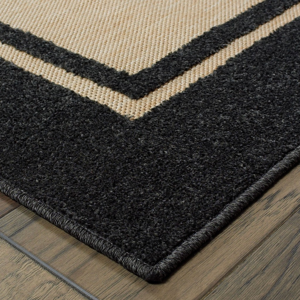 Beige and Black Indoor Outdoor Area Rug-2