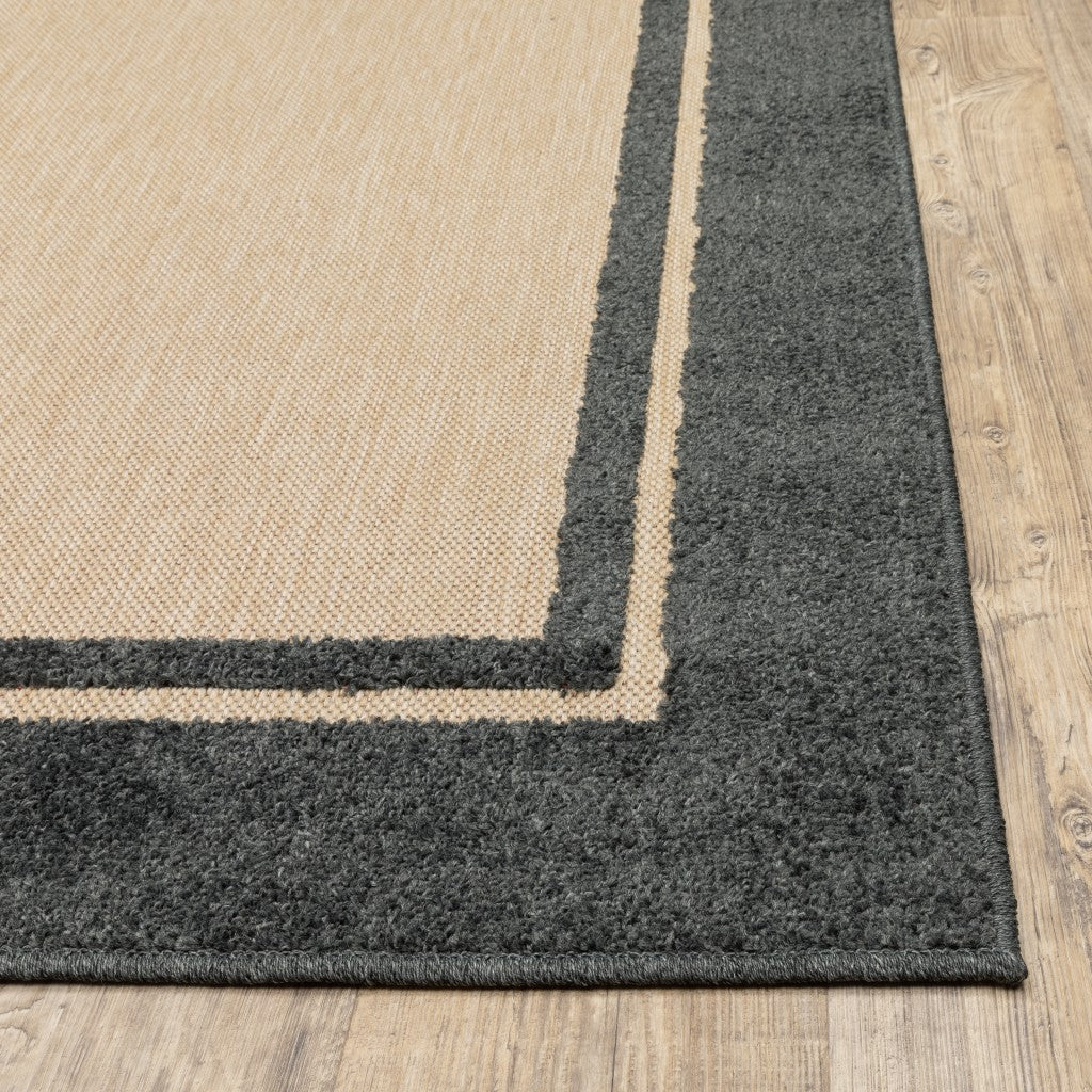 Beige and Black Indoor Outdoor Area Rug-3