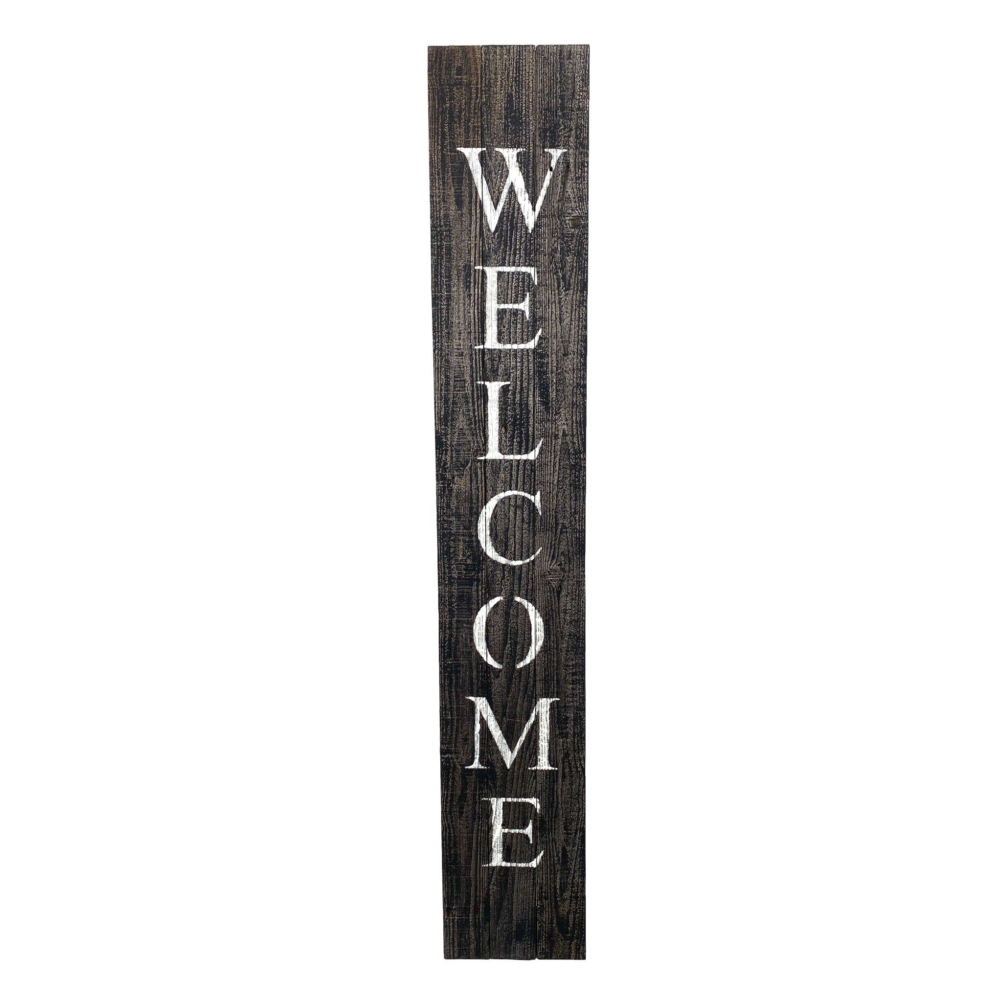 Rustic Black And White Front Porch Welcome Sign-2