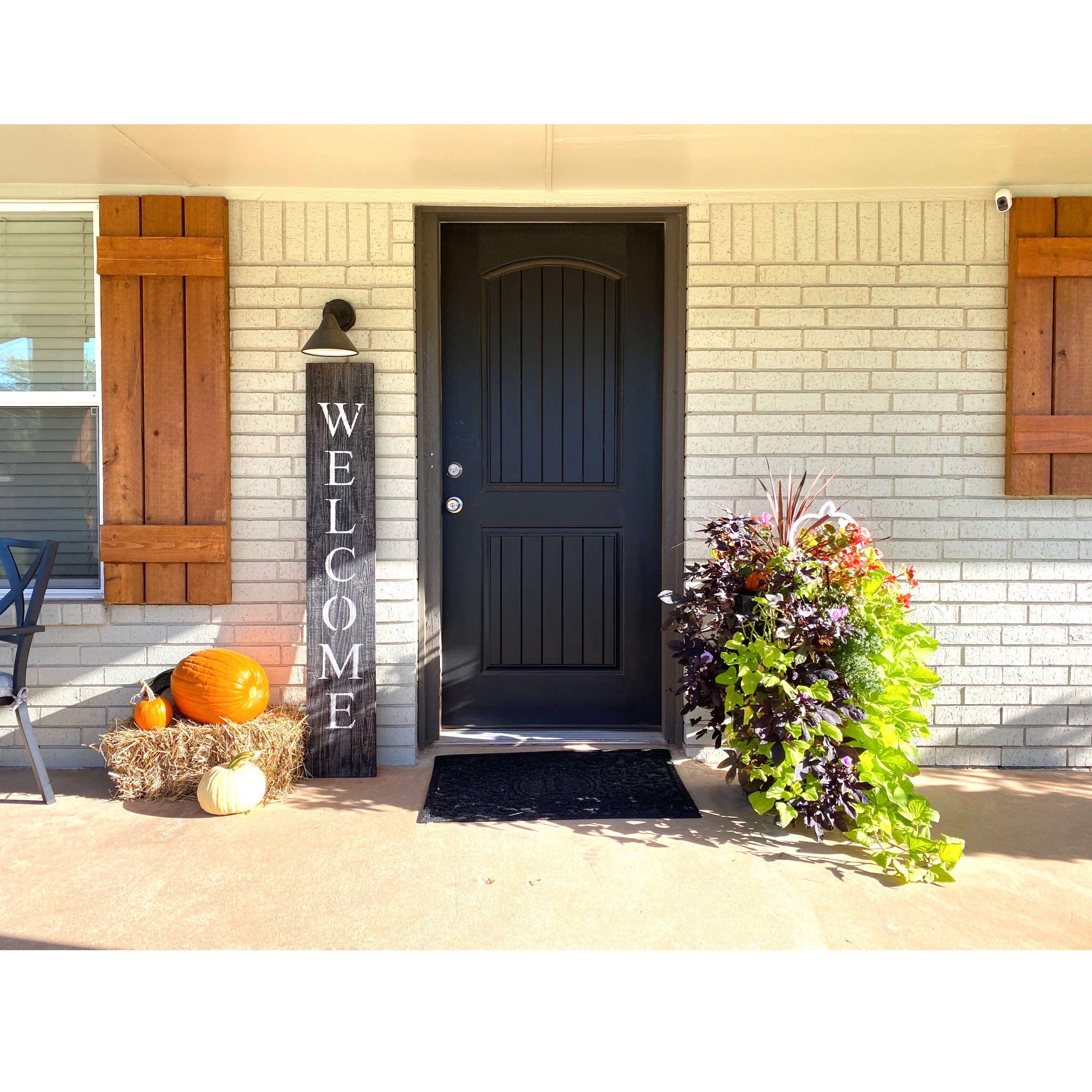 Rustic Black And White Front Porch Welcome Sign-7