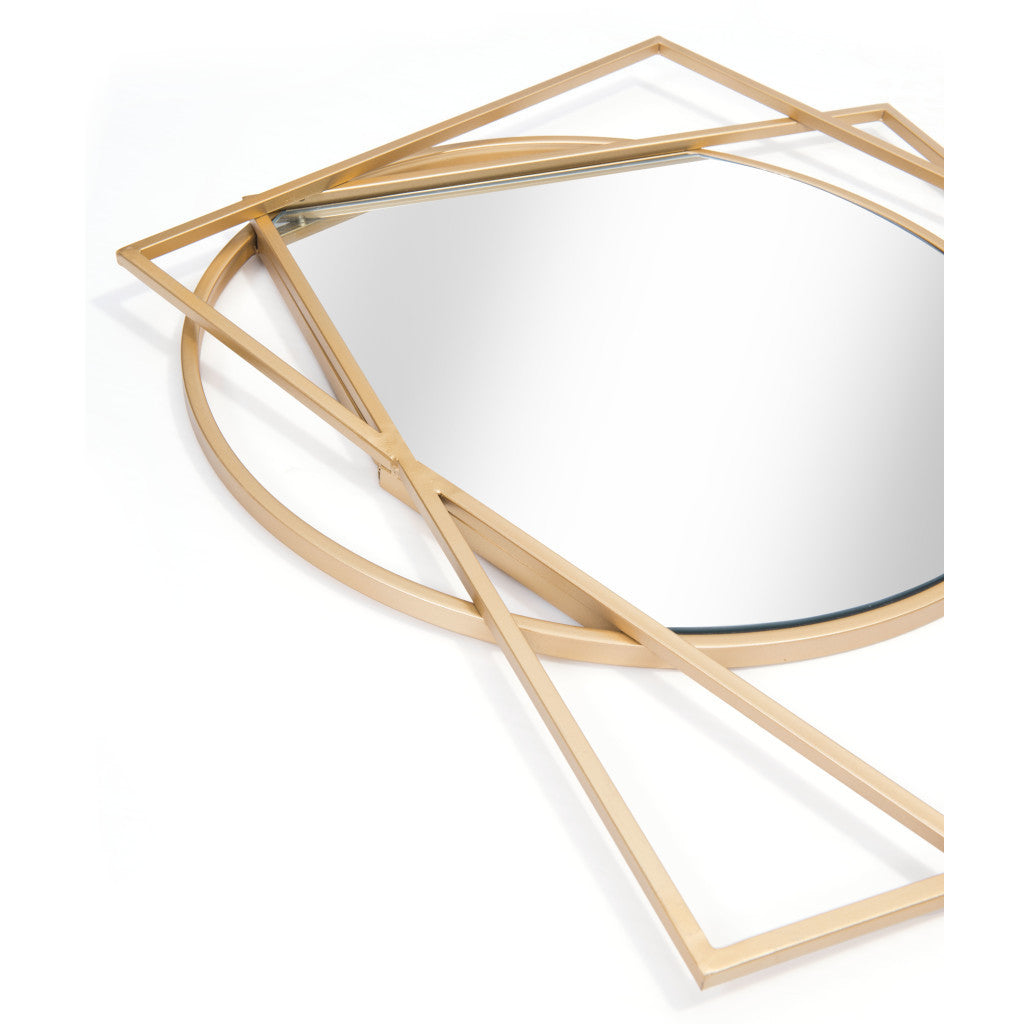 32" Gold Abstract Framed Accent Mirror-6