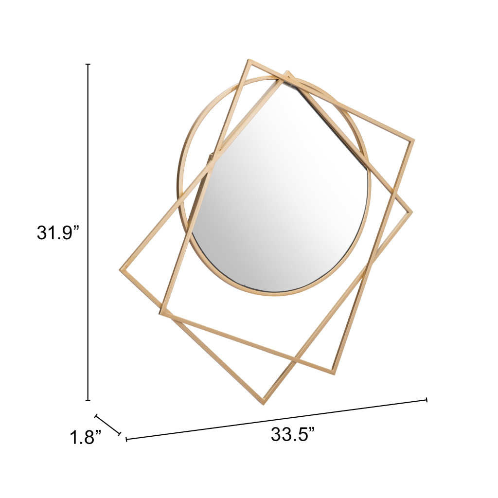 32" Gold Abstract Framed Accent Mirror-7