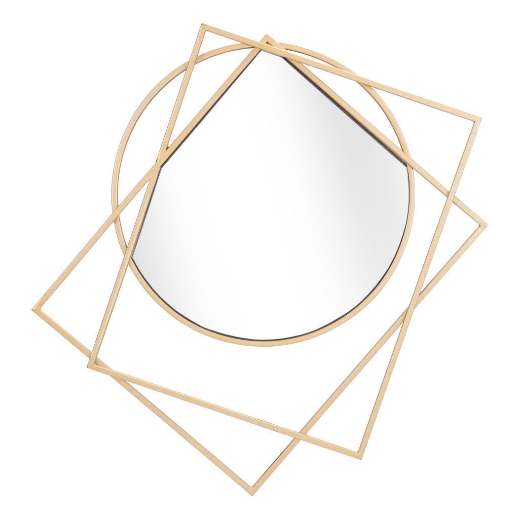 32" Gold Abstract Framed Accent Mirror-8