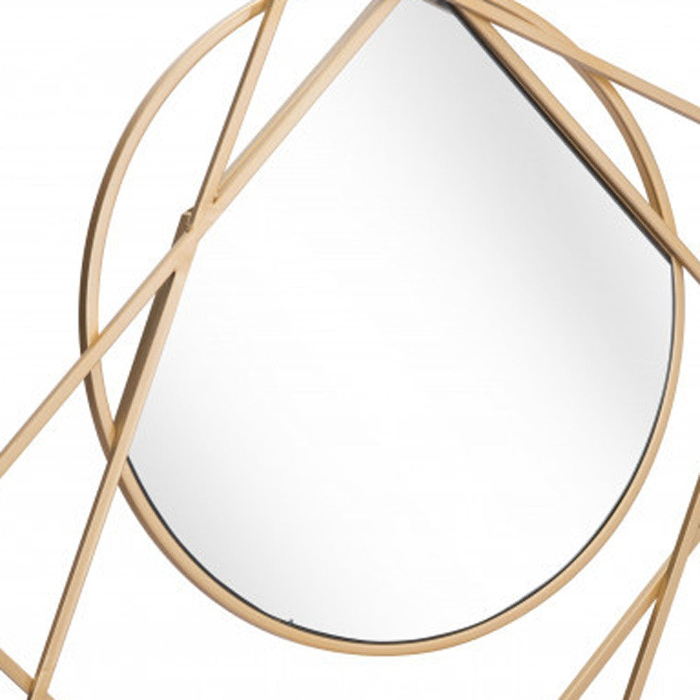 32" Gold Abstract Framed Accent Mirror-1