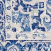 5' X 7' Blue And Ivory Floral Dhurrie Area Rug-5