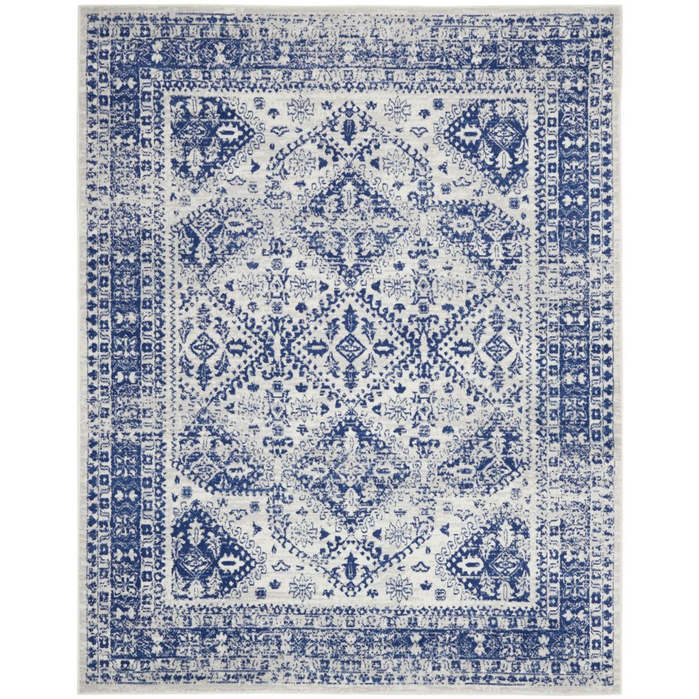 5' X 7' Navy Blue Geometric Dhurrie Area Rug-1