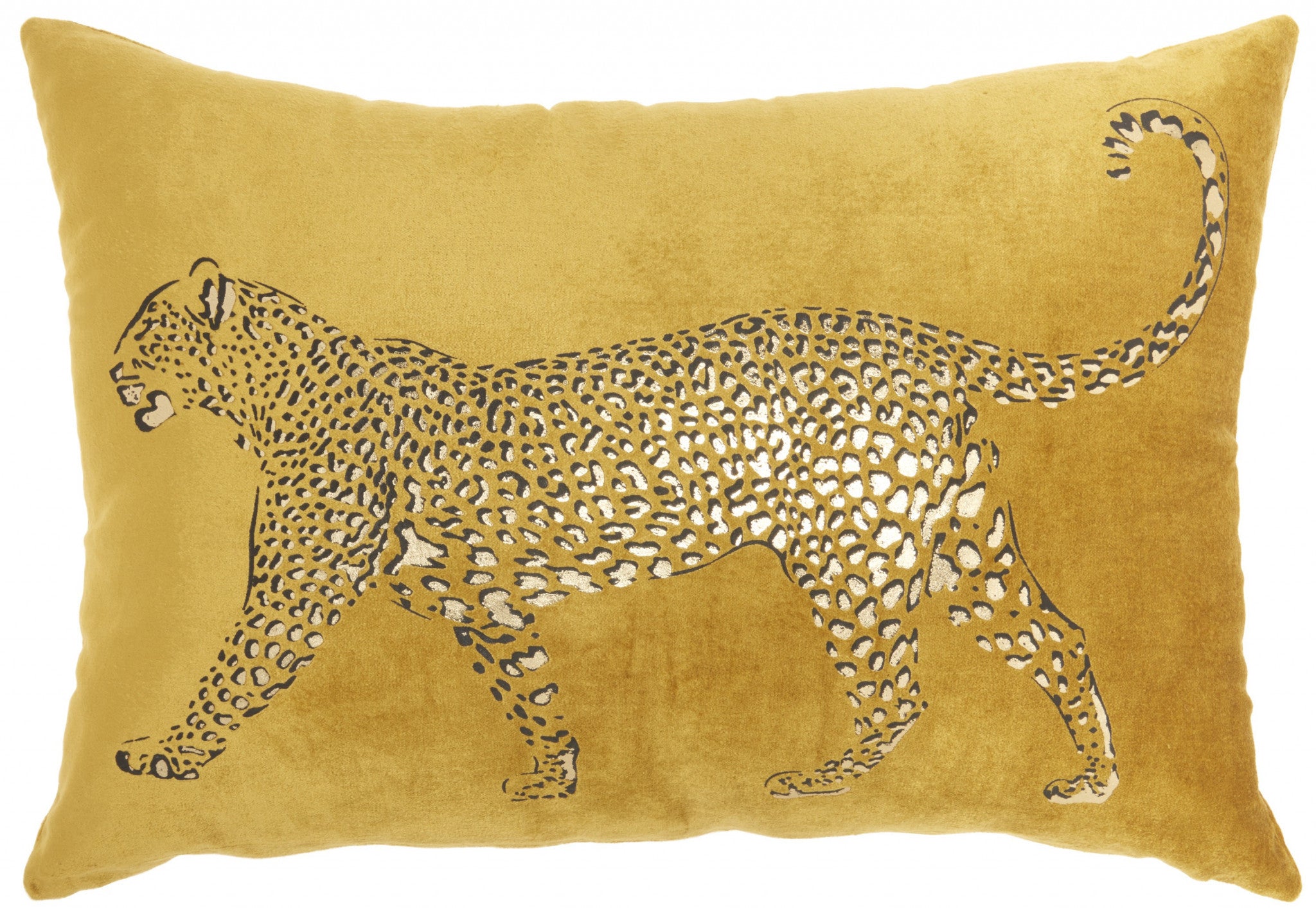 Bold Golden Leopard Lumbar Pillow-0