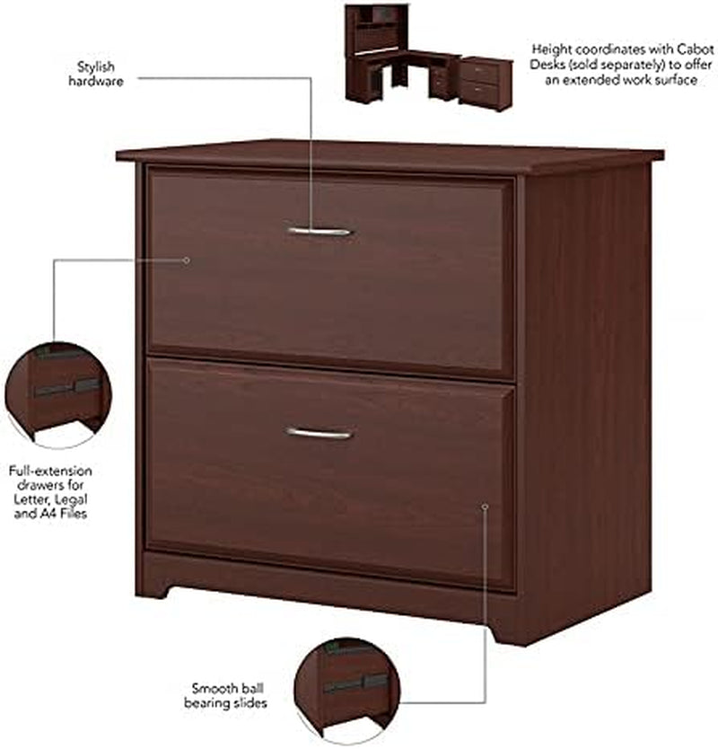 Cabot 2 Drawer Lateral File Cabinet Harvest Cherry
