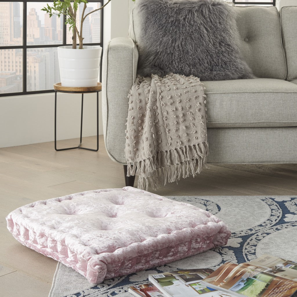 24" X 24" Rose Polyester Solid Color Floor Cushion-5