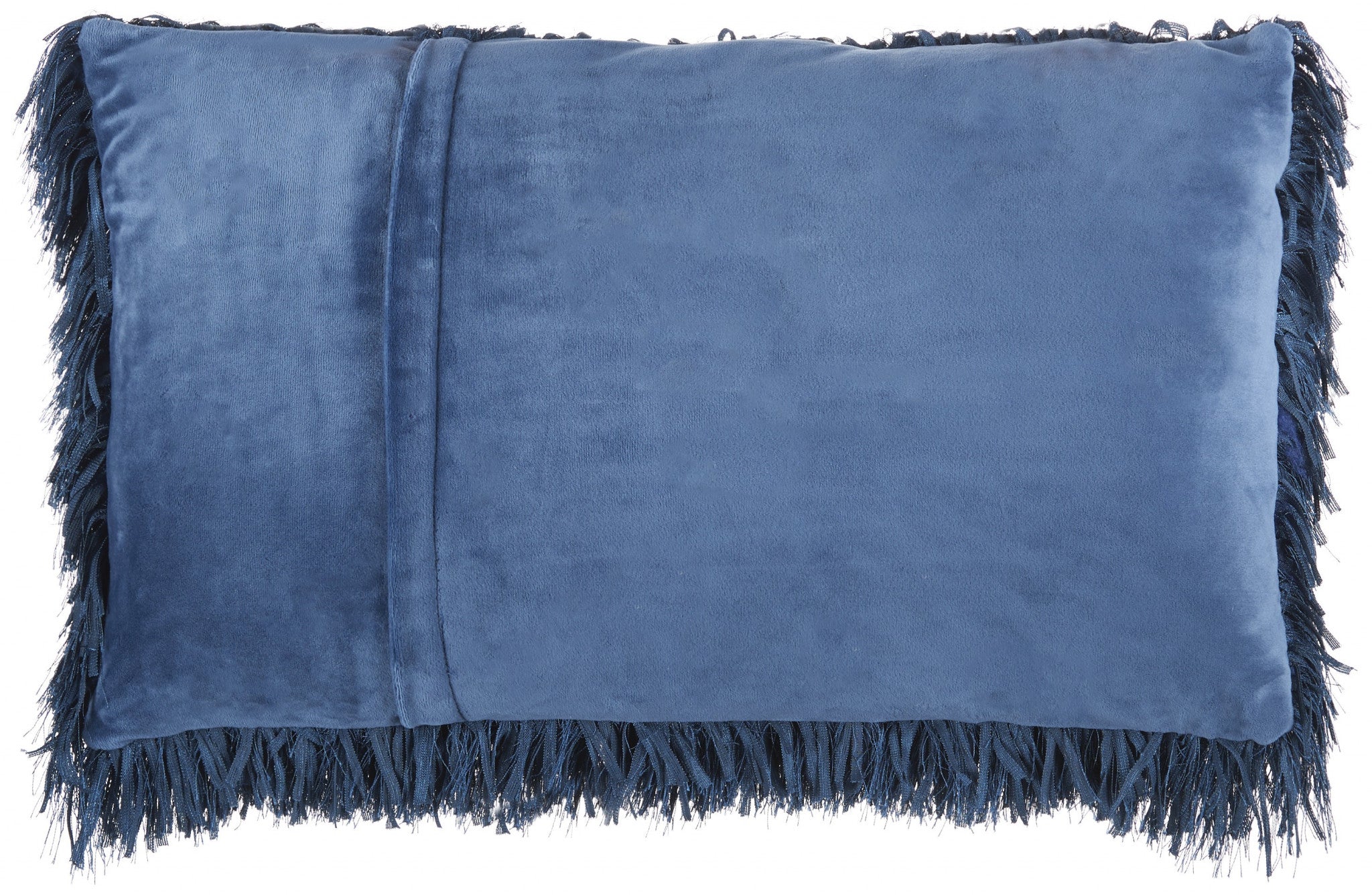 Long Navy Shag Throw Pillow-1