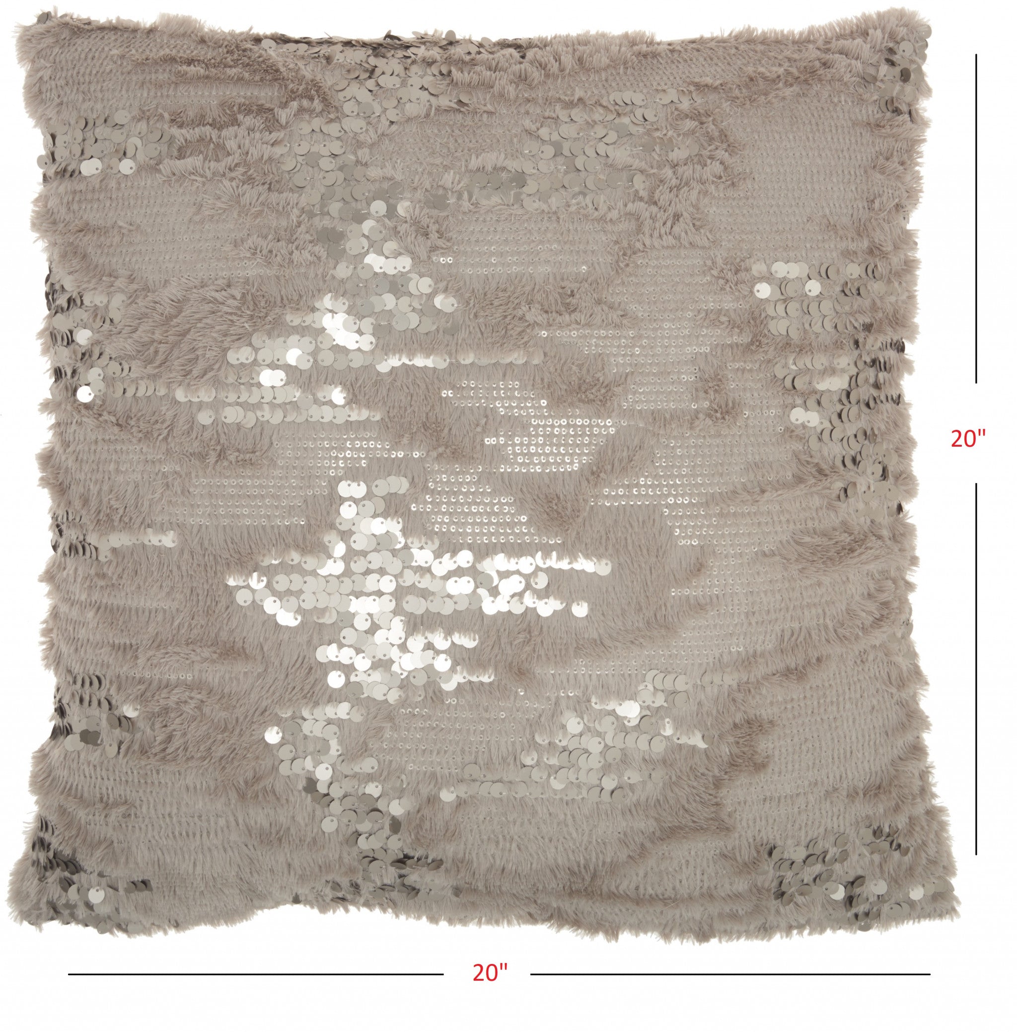 Sequined Grey Accent Throw Pillow-4