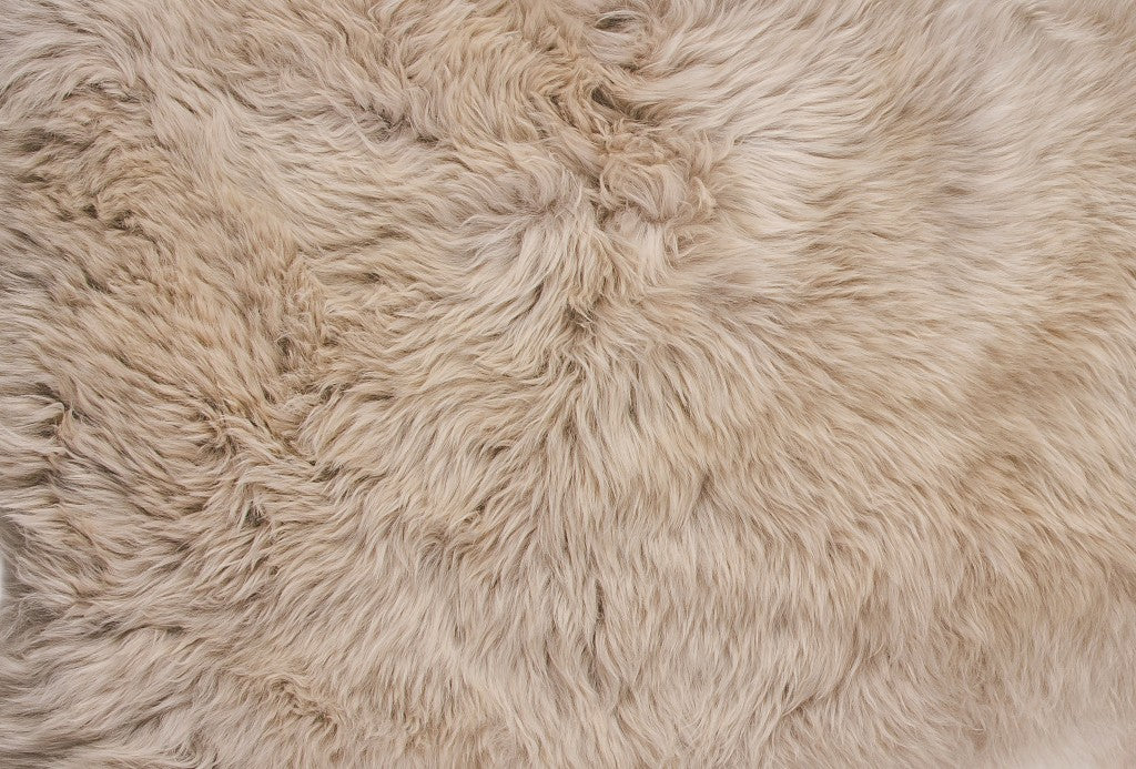 3' X 5' Taupe Natural Sheepskin Area Rug-7