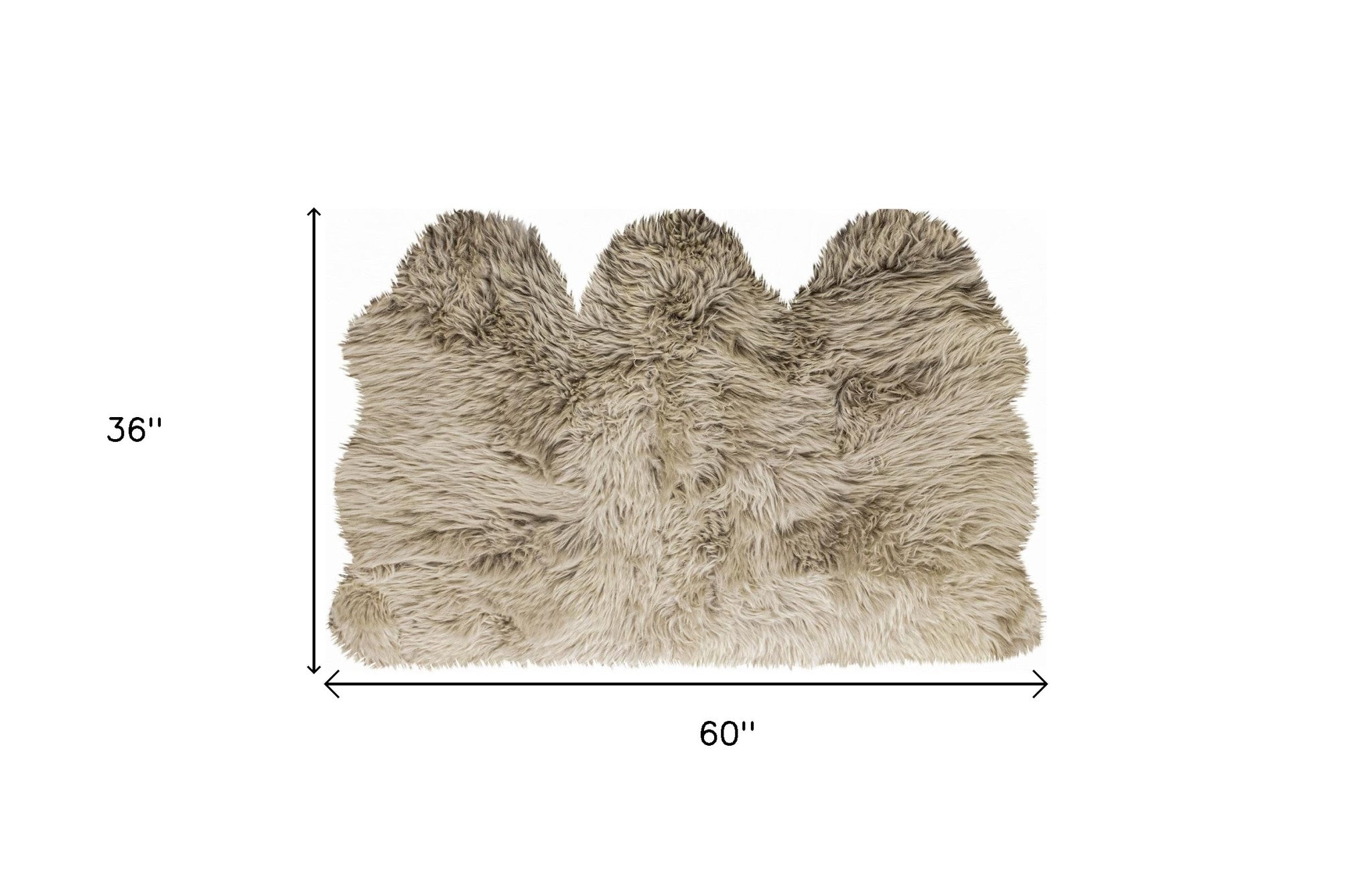 3' X 5' Taupe Natural Sheepskin Area Rug-2