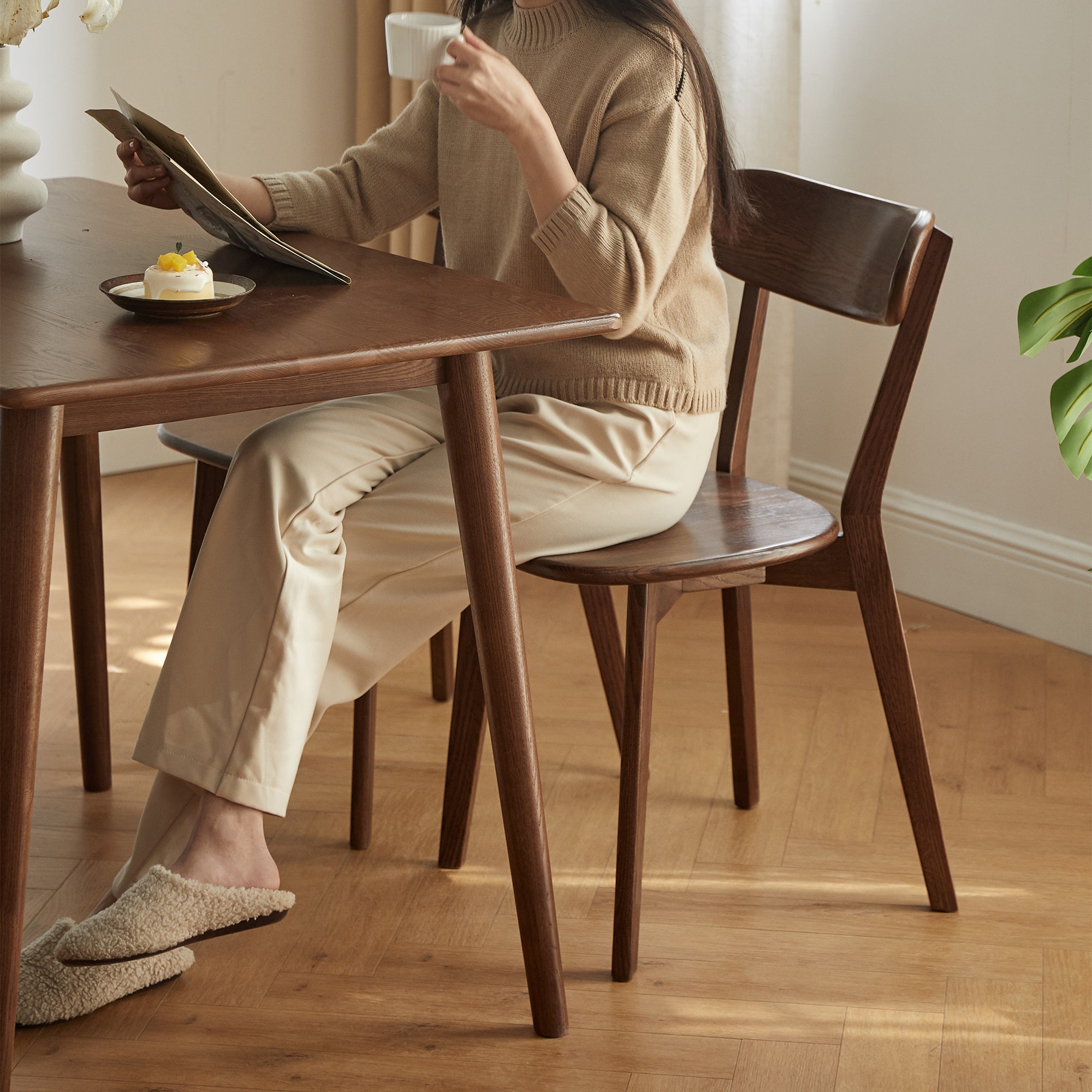 Oak Natural Wood Dining chair-2