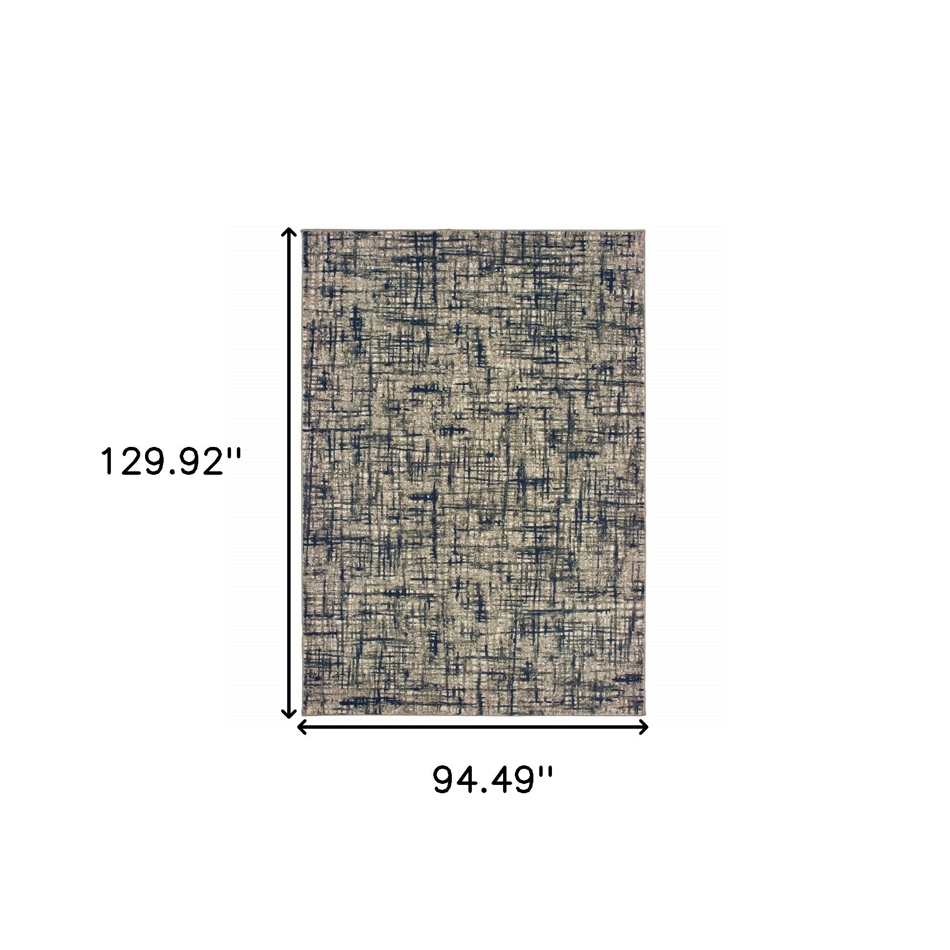 8' X 11' Gray And Navy Abstract Area Rug-2