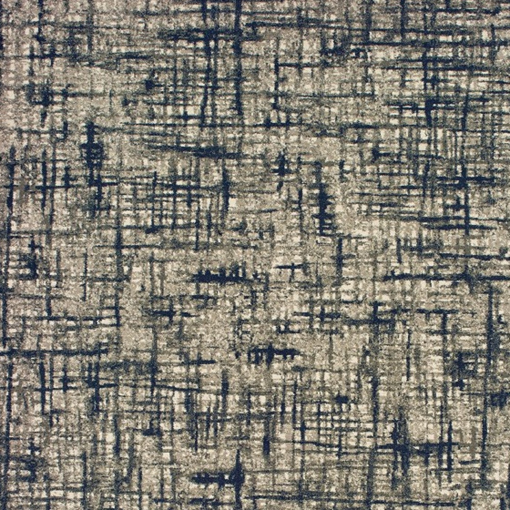 8' X 11' Gray And Navy Abstract Area Rug-4