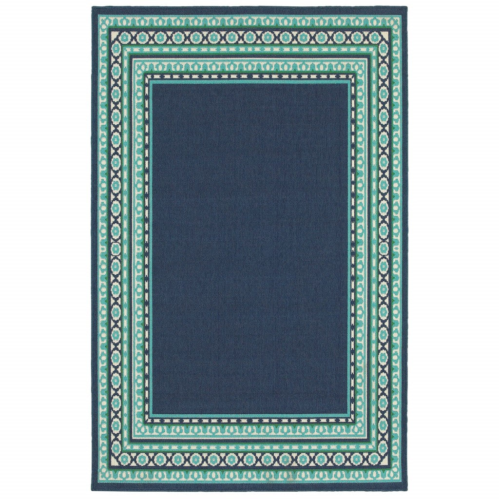 2' X 3' Blue and Green Indoor Outdoor Area Rug-0