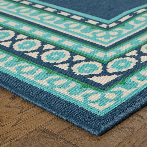 2' X 3' Blue and Green Indoor Outdoor Area Rug-3