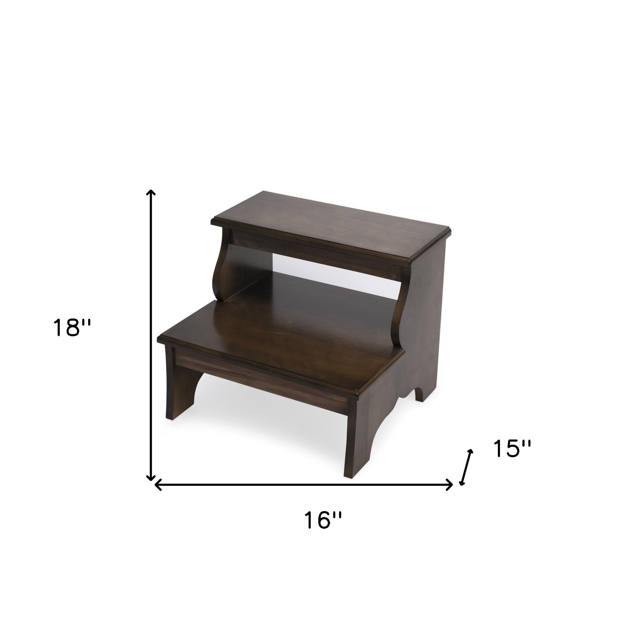 18" Brown Wood Step Stool-8