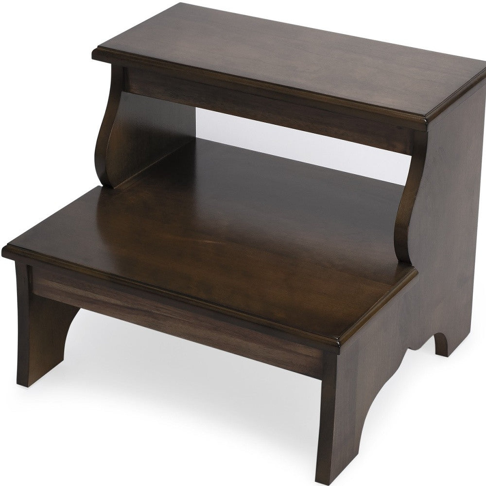 18" Brown Wood Step Stool-6