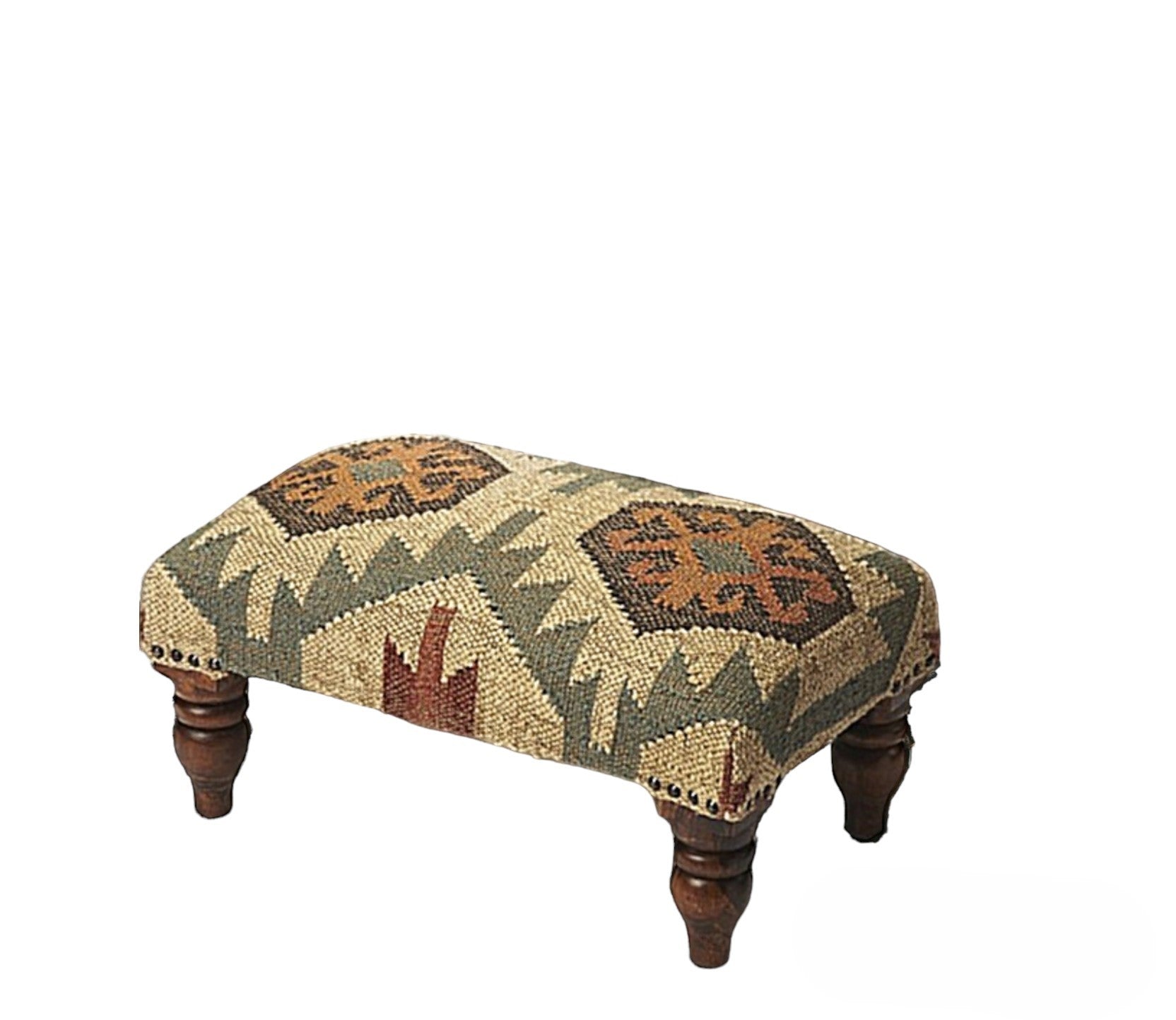 20" Brown Linen Cocktail Ottoman-7