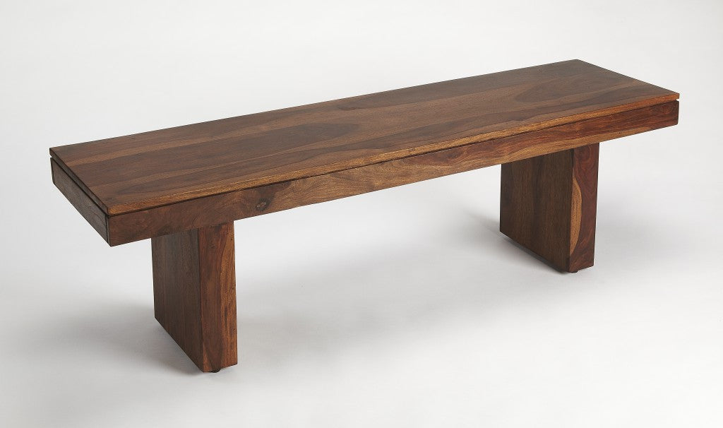 Modern Chunky Solid Wood Bench-0