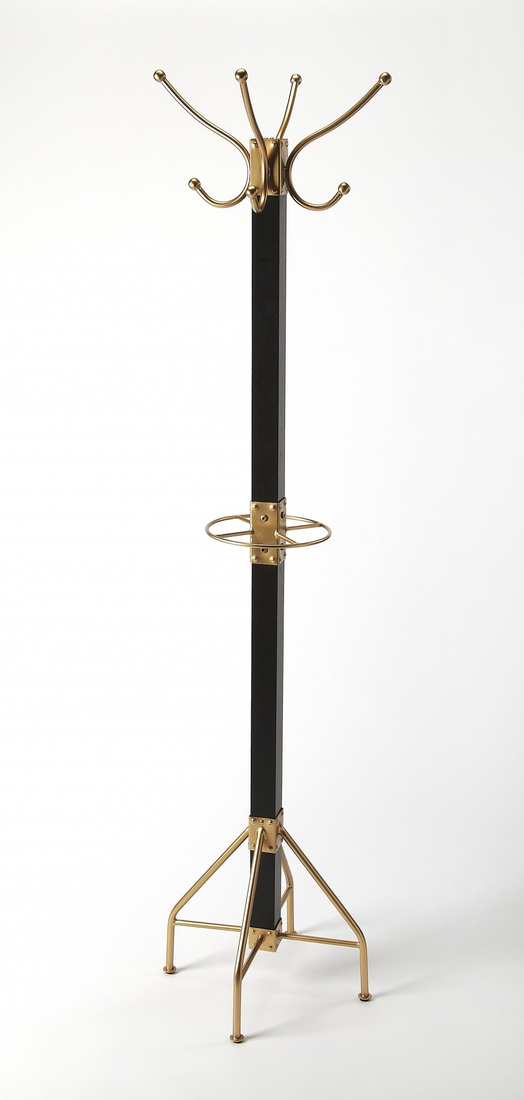 Logan Square Black & Gold Coat Rack Tree-3