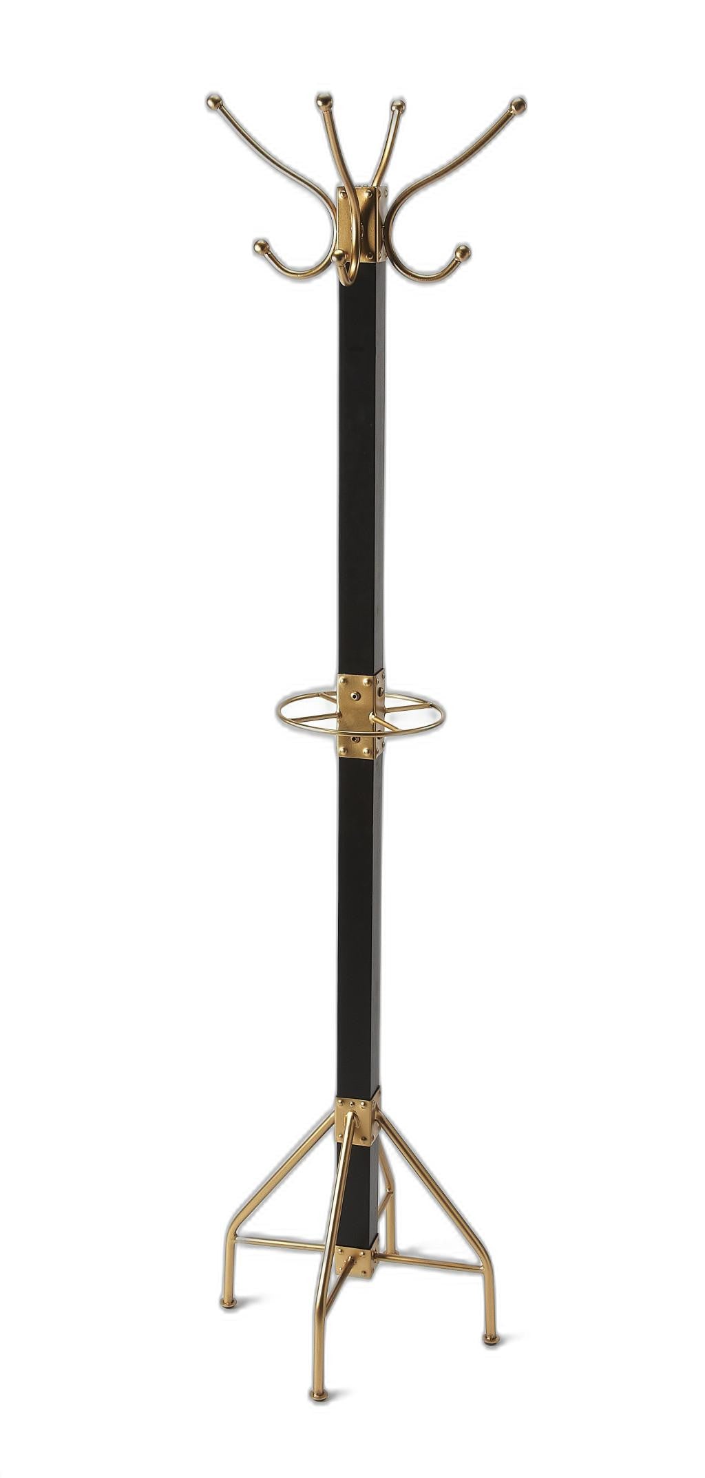 Logan Square Black & Gold Coat Rack Tree-0