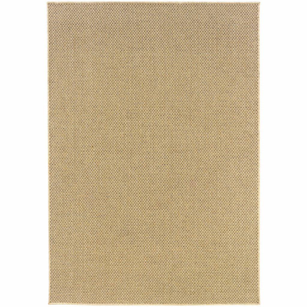 8' X 11' Beige Indoor Outdoor Area Rug-1