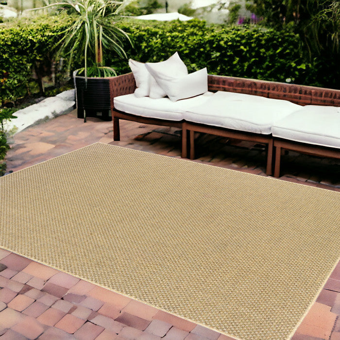 8' X 11' Beige Indoor Outdoor Area Rug-0