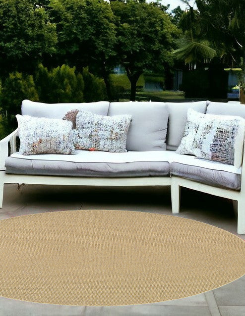 8' X 8' Beige Indoor Outdoor Area Rug-0