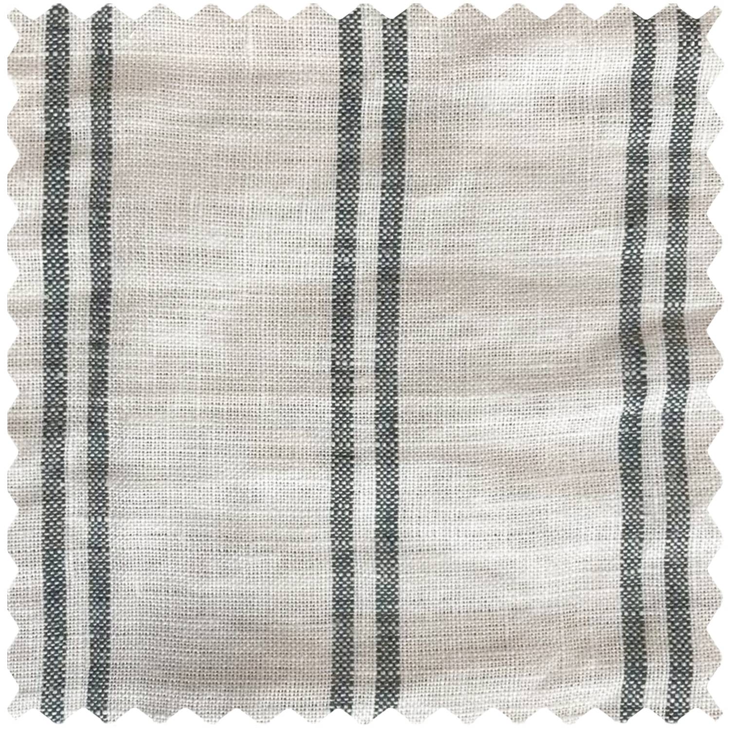 Voss Pinstripe 100% Pure Linen Roman Shade