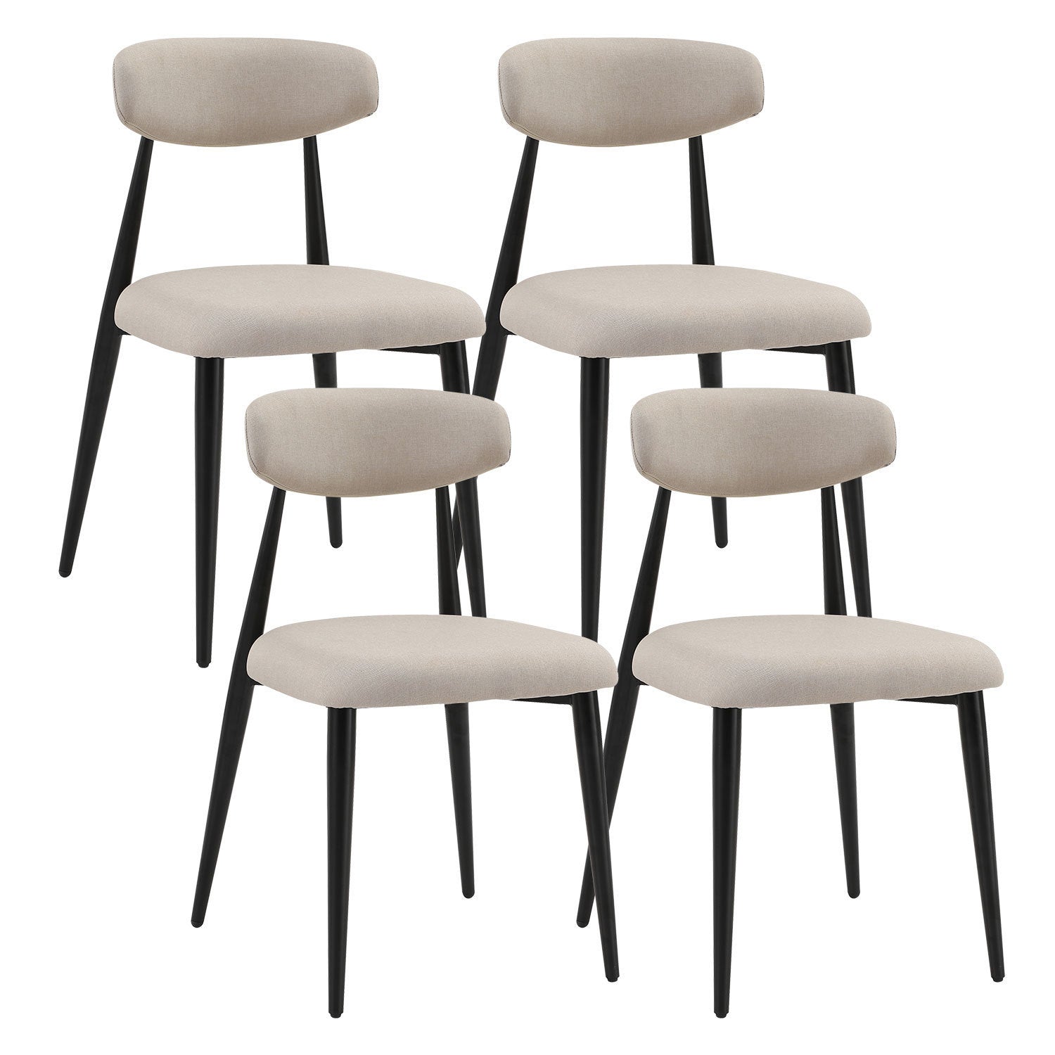 Set of 4 Upholstered Dining Chairs-0