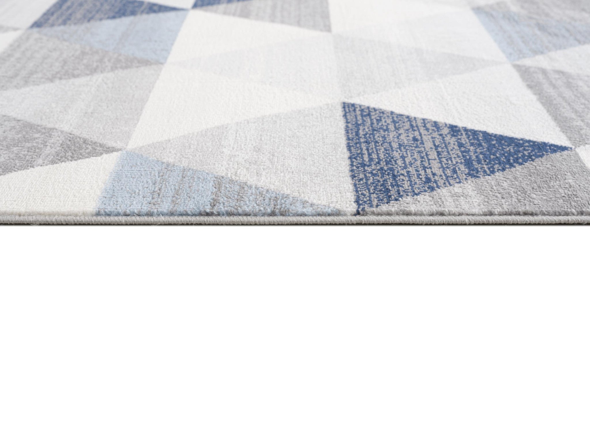 4' X 6' Navy Blue Geometric Diamond Area Rug-3