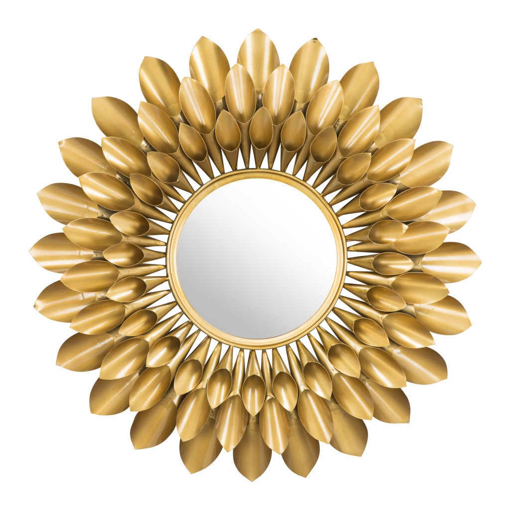 32" Gold Sunflower Sunburst Metal Accent Mirror-6