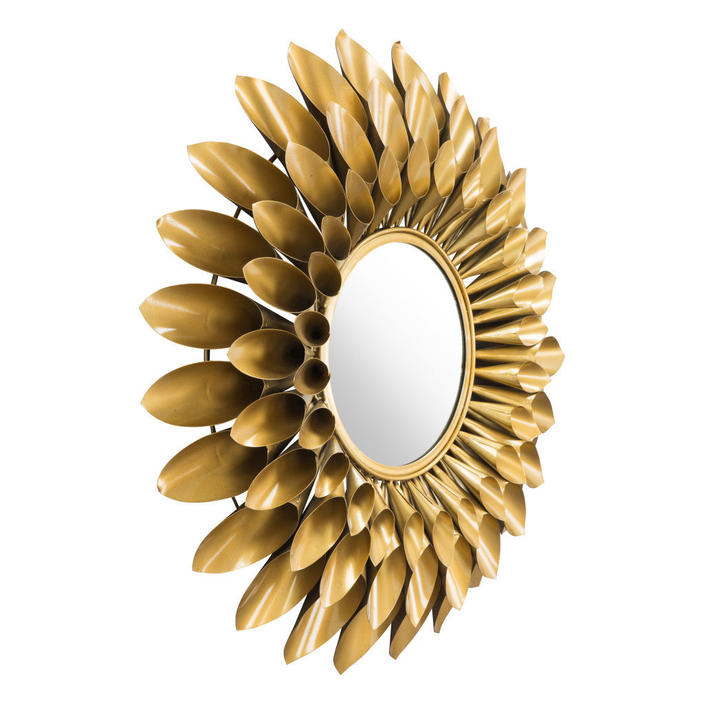 32" Gold Sunflower Sunburst Metal Accent Mirror-5