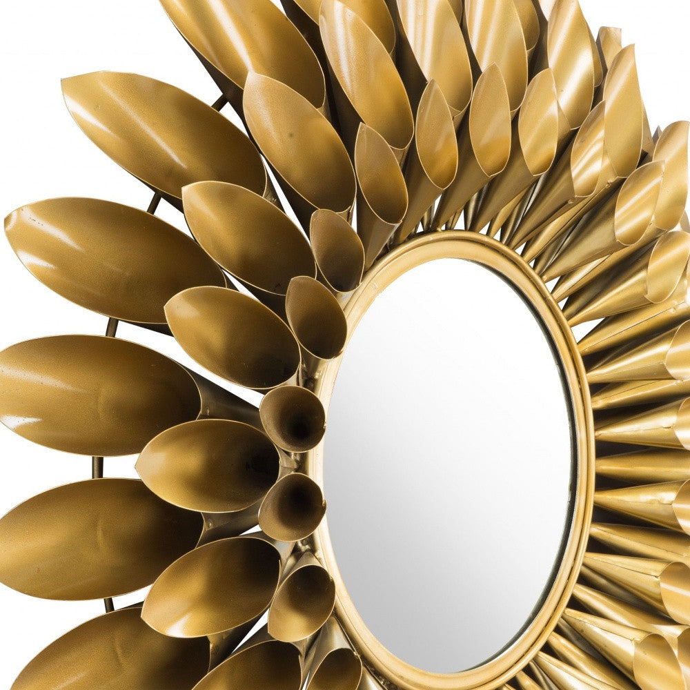 32" Gold Sunflower Sunburst Metal Accent Mirror-3