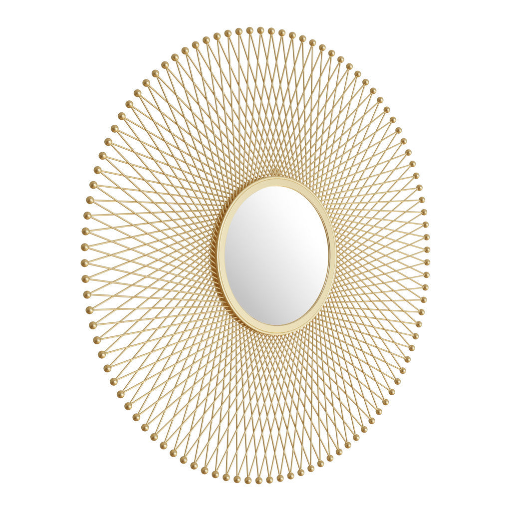 35" Gold Round Accent Mirror-2