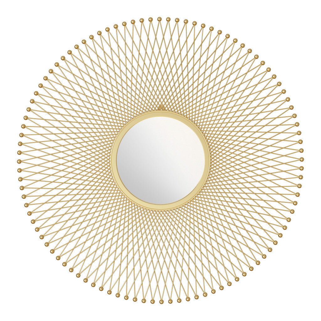 35" Gold Round Accent Mirror-3