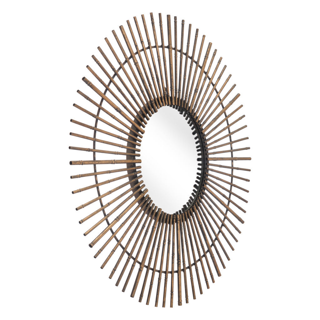 Gold Tribal Round Mirror-3