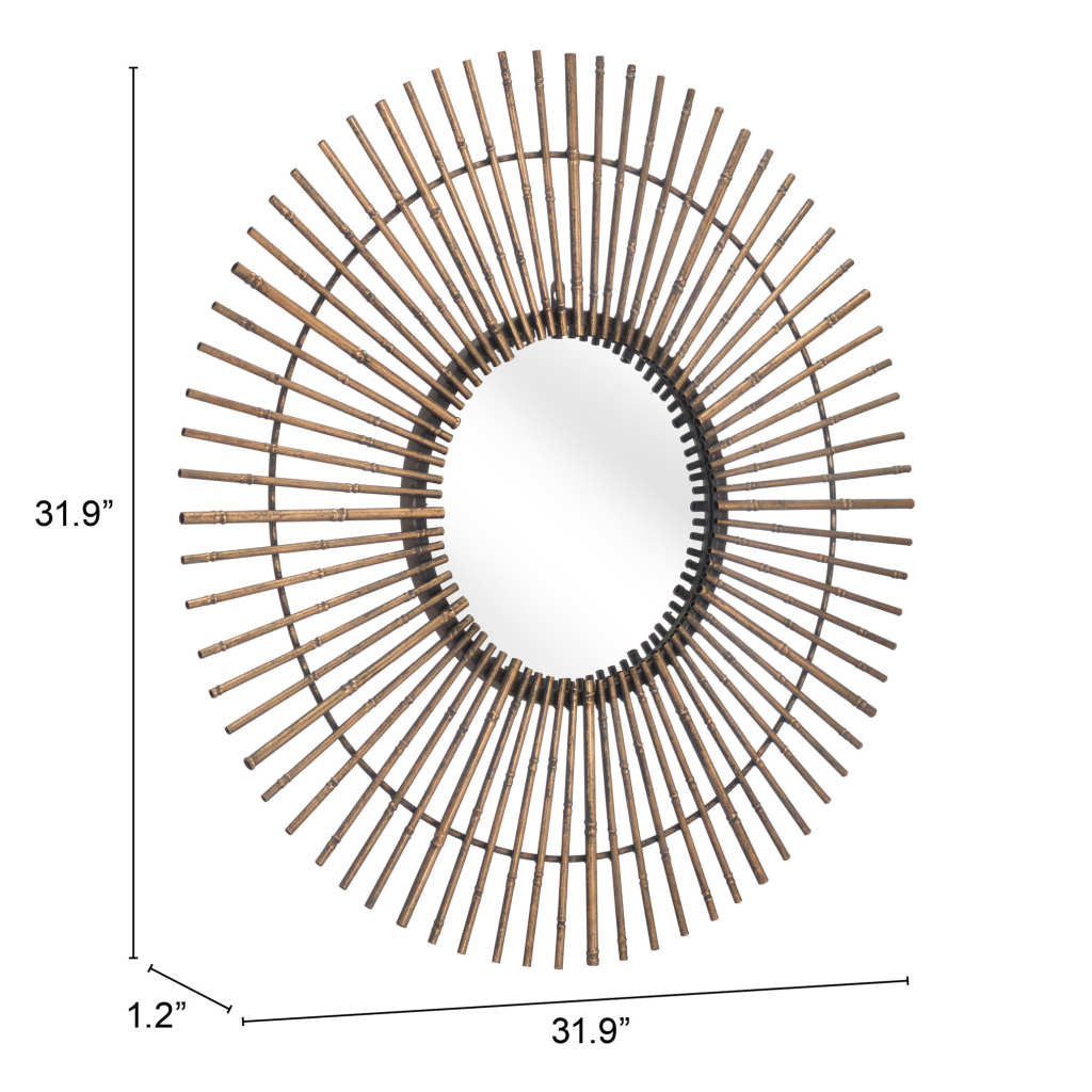 Gold Tribal Round Mirror-5