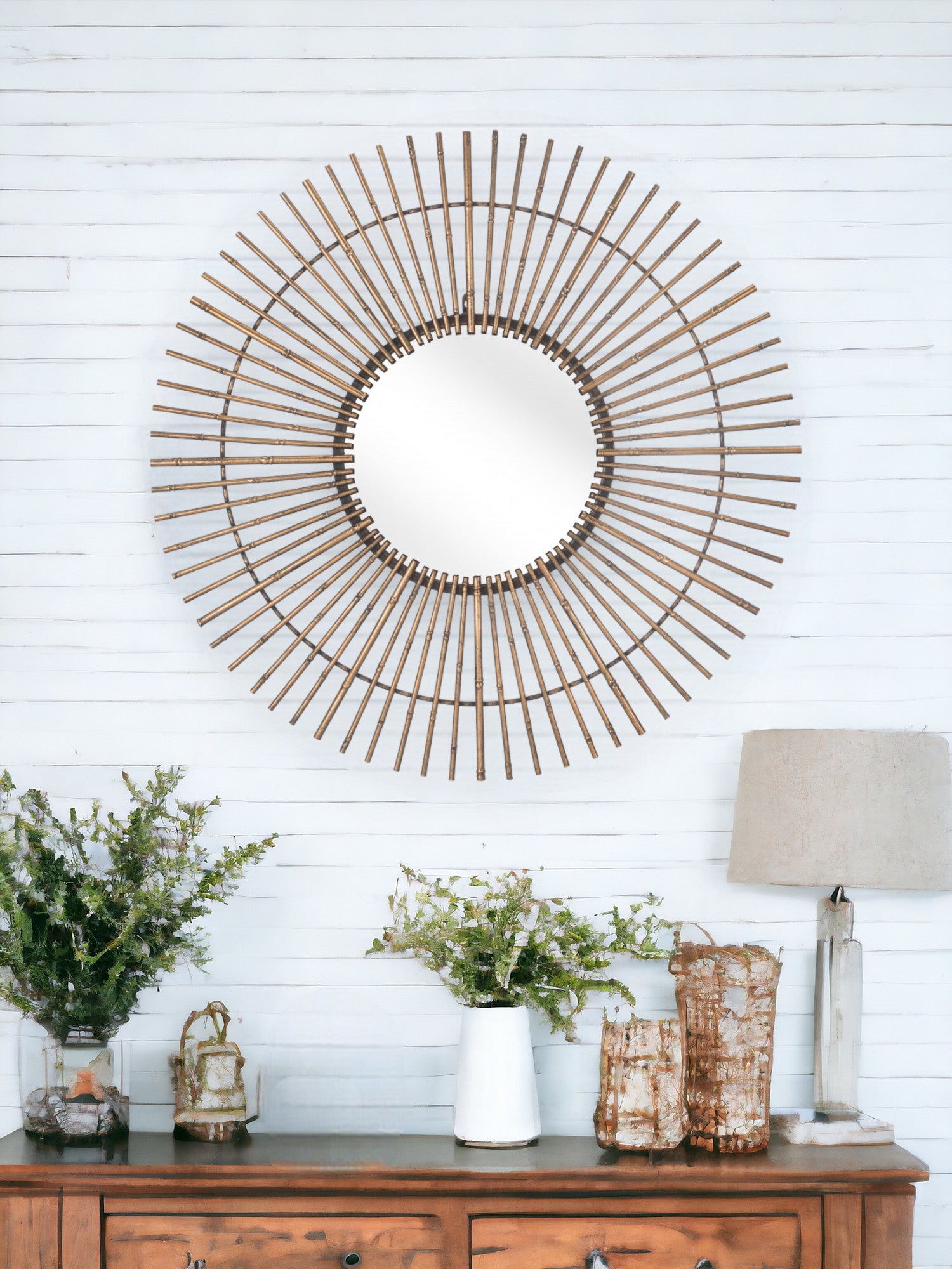 Gold Tribal Round Mirror-0