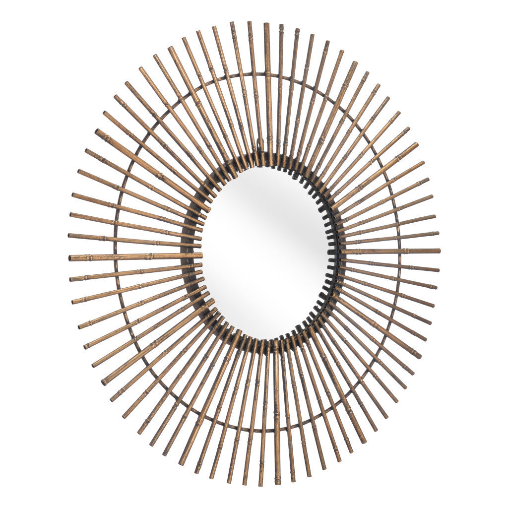 Gold Tribal Round Mirror-2