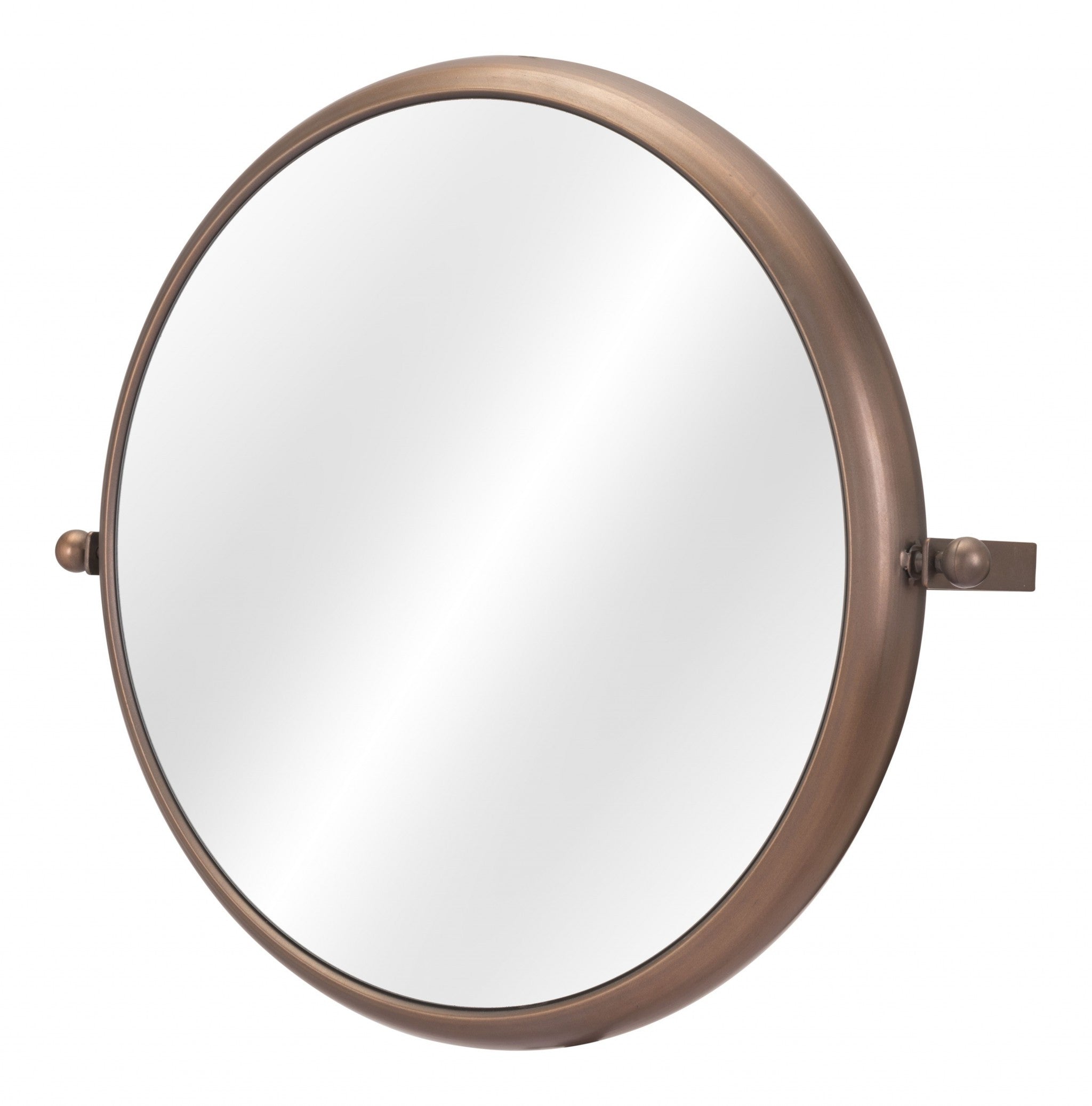 Industrial Gold Round Mirror-3