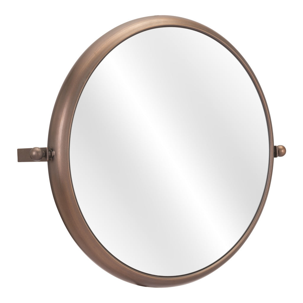 Industrial Gold Round Mirror-5