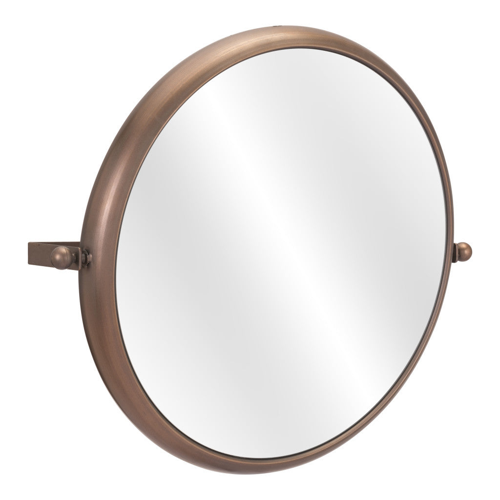 Industrial Gold Round Mirror-6