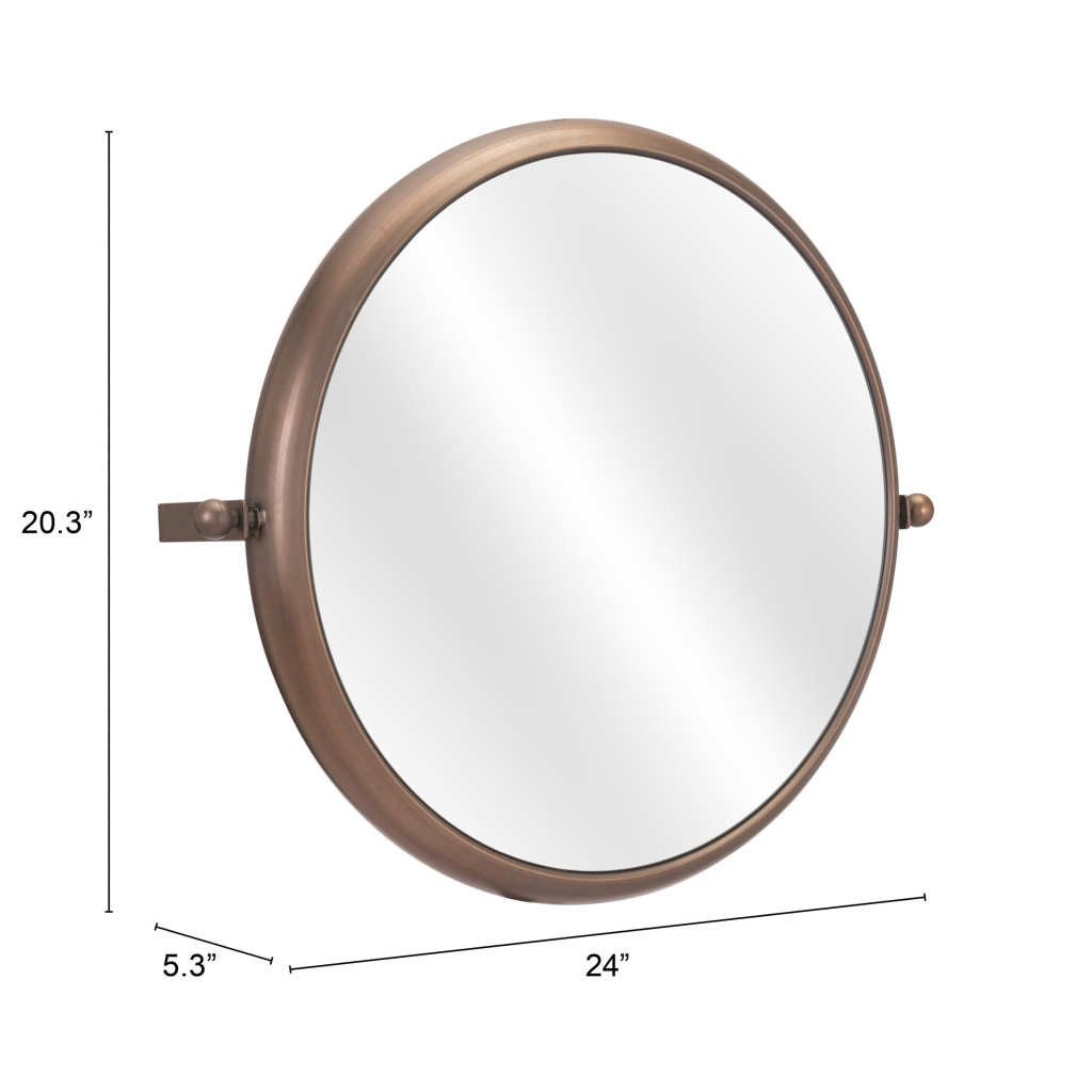 Industrial Gold Round Mirror-7