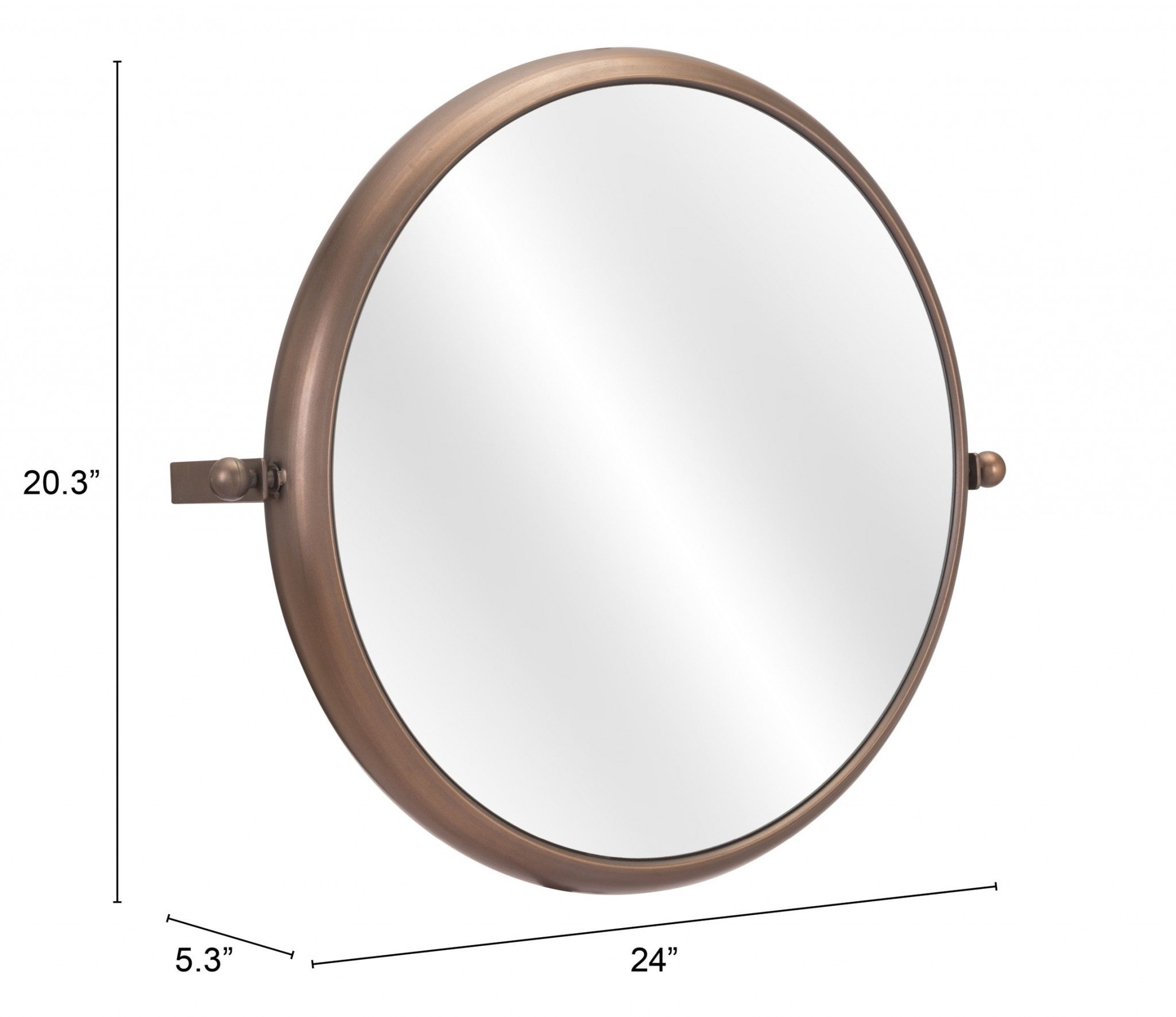 Industrial Gold Round Mirror-4